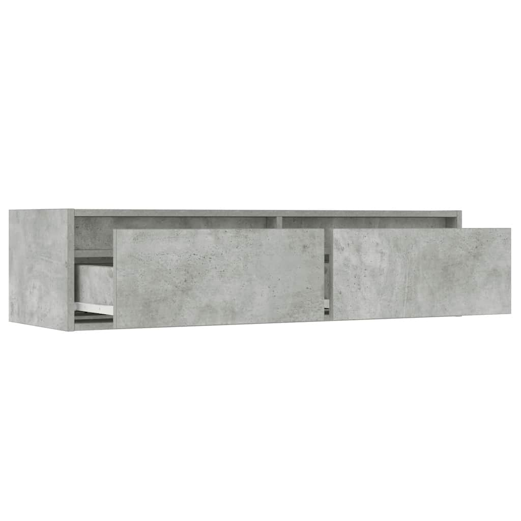 TV Cabinet with LED Lights Concrete Grey 100X35.5x25 cm