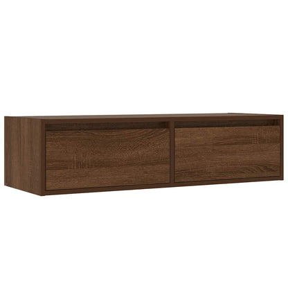 TV Cabinet with LED Lights Brown Oak 100X35.5x25 cm