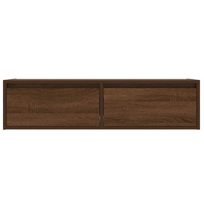 TV Cabinet with LED Lights Brown Oak 100X35.5x25 cm