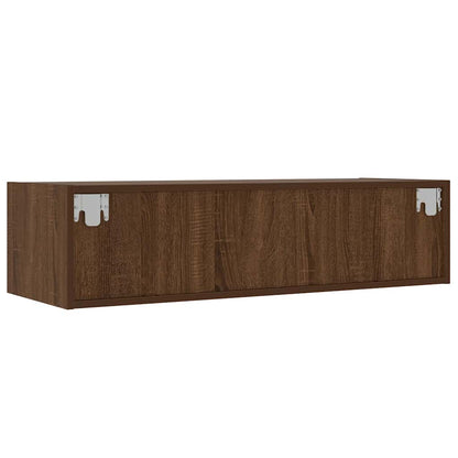 TV Cabinet with LED Lights Brown Oak 100X35.5x25 cm