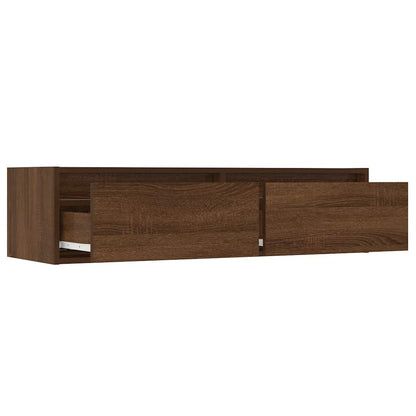 TV Cabinet with LED Lights Brown Oak 100X35.5x25 cm