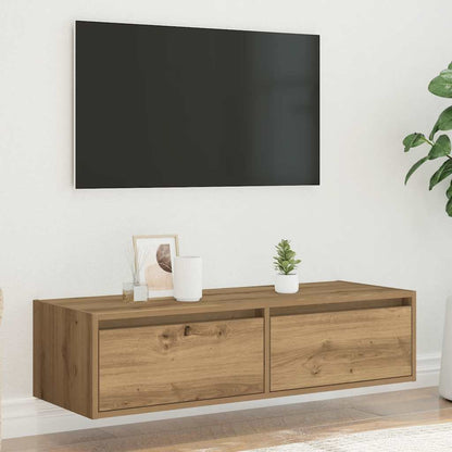 TV Cabinet with LED Lights Artisan Oak 100X35.5x25 cm