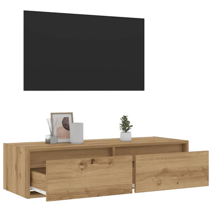 TV Cabinet with LED Lights Artisan Oak 100X35.5x25 cm