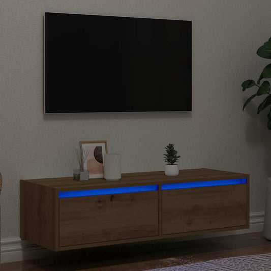 TV Cabinet with LED Lights Artisan Oak 100X35.5x25 cm