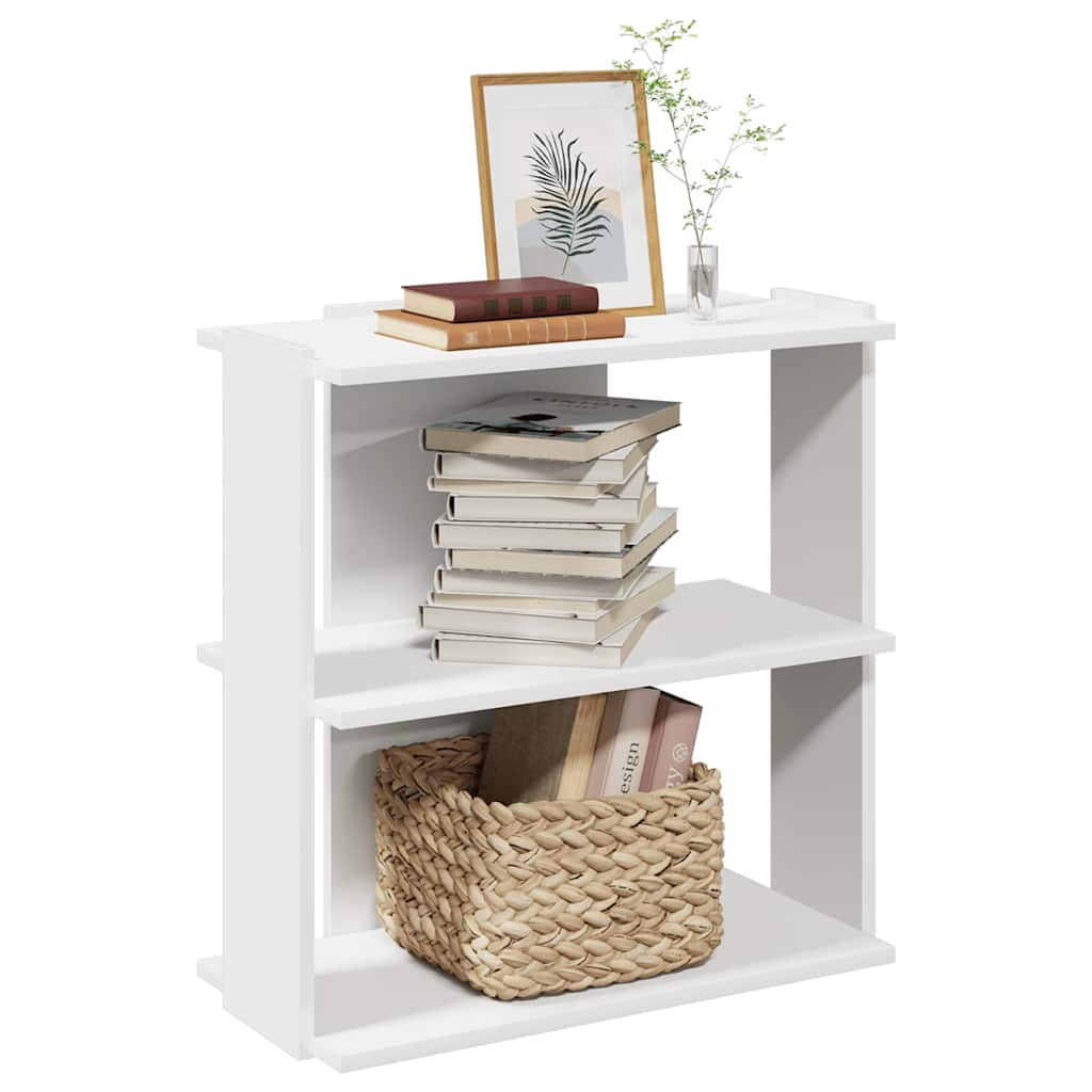 Bookcase 3-Tier White 60x30x60 cm Engineered Wood