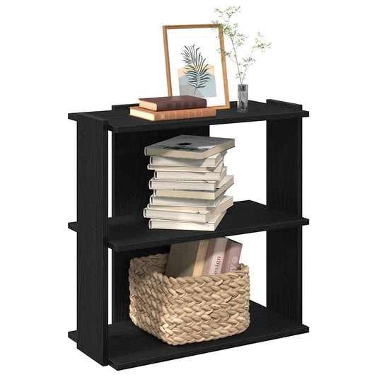 Bookcase 3-Tier Black 60x30x60 cm Engineered Wood