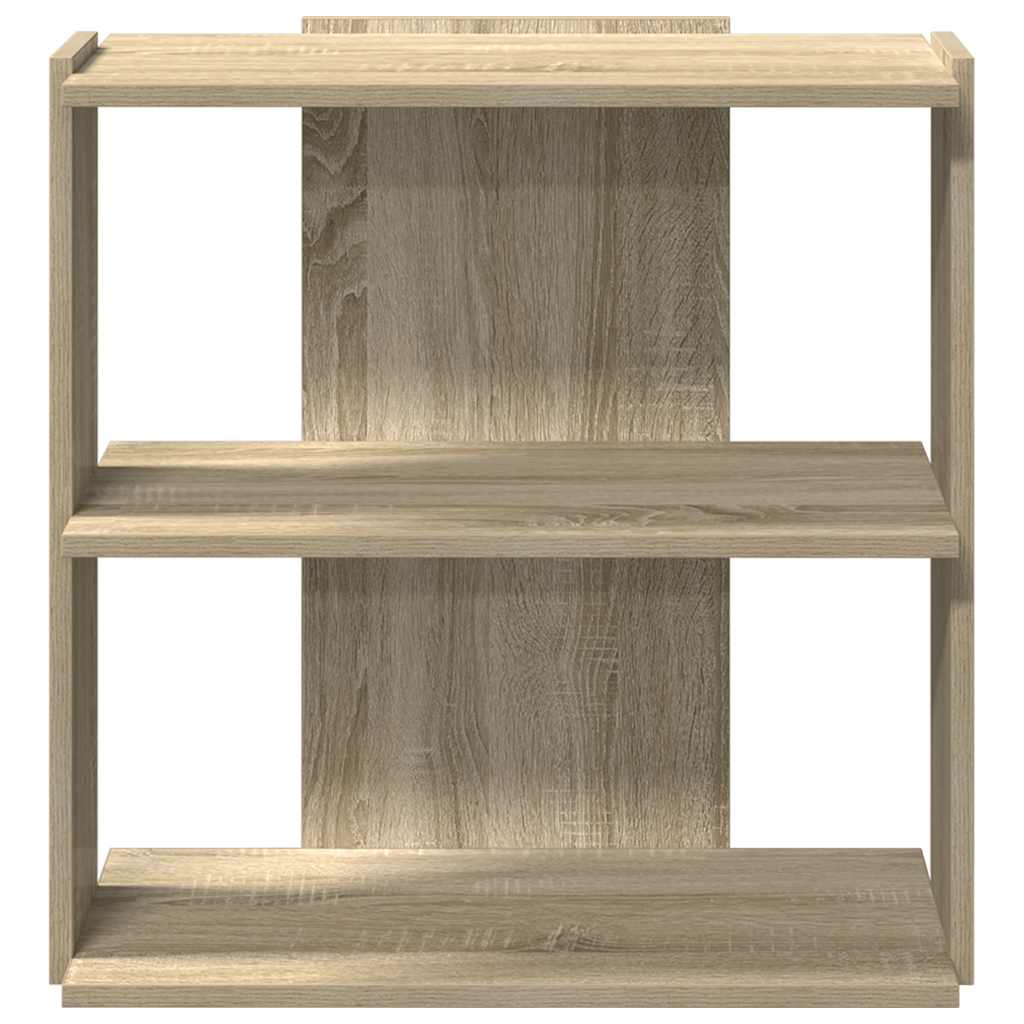 Bookcase 3-Tier Sonoma Oak 60x30x60 cm Engineered Wood