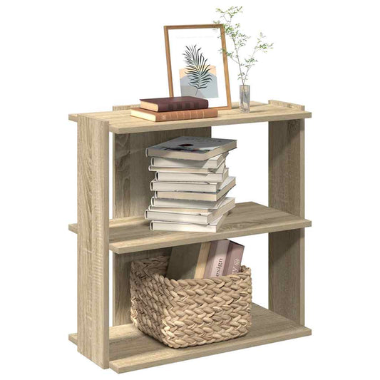 Bookcase 3-Tier Sonoma Oak 60x30x60 cm Engineered Wood