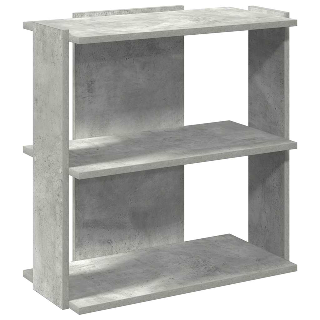 Bookcase 3-Tier Concrete Grey 60x30x60 cm Engineered Wood