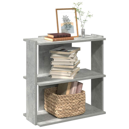 Bookcase 3-Tier Concrete Grey 60x30x60 cm Engineered Wood