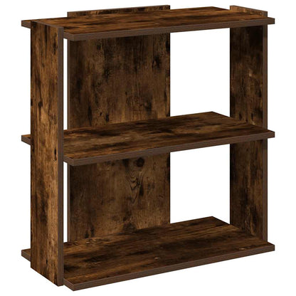 Bookcase 3-Tier Smoked Oak 60x30x60 cm Engineered Wood