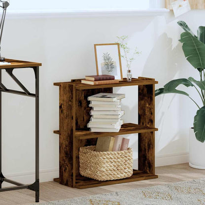 Bookcase 3-Tier Smoked Oak 60x30x60 cm Engineered Wood