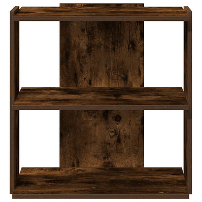 Bookcase 3-Tier Smoked Oak 60x30x60 cm Engineered Wood