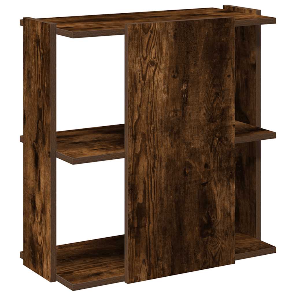 Bookcase 3-Tier Smoked Oak 60x30x60 cm Engineered Wood