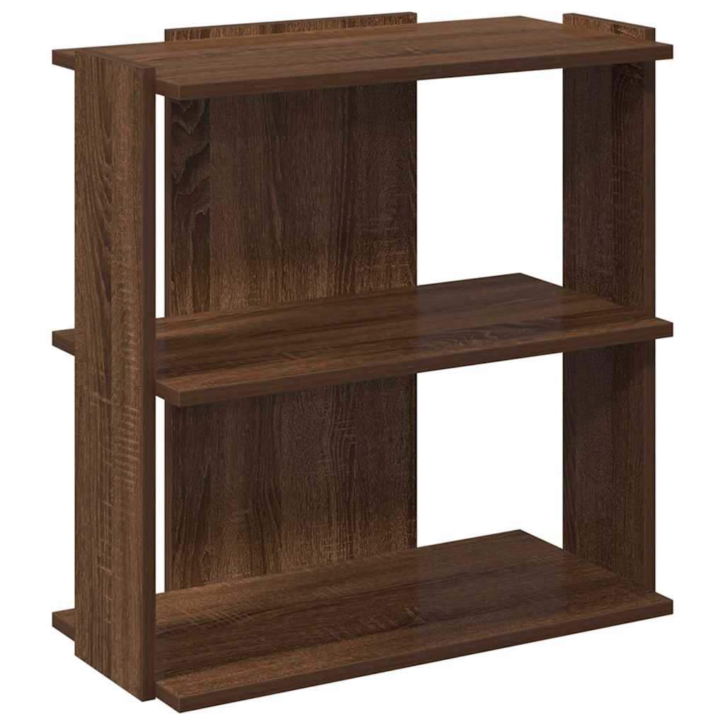 Bookcase 3-Tier Brown Oak 60x30x60 cm Engineered Wood