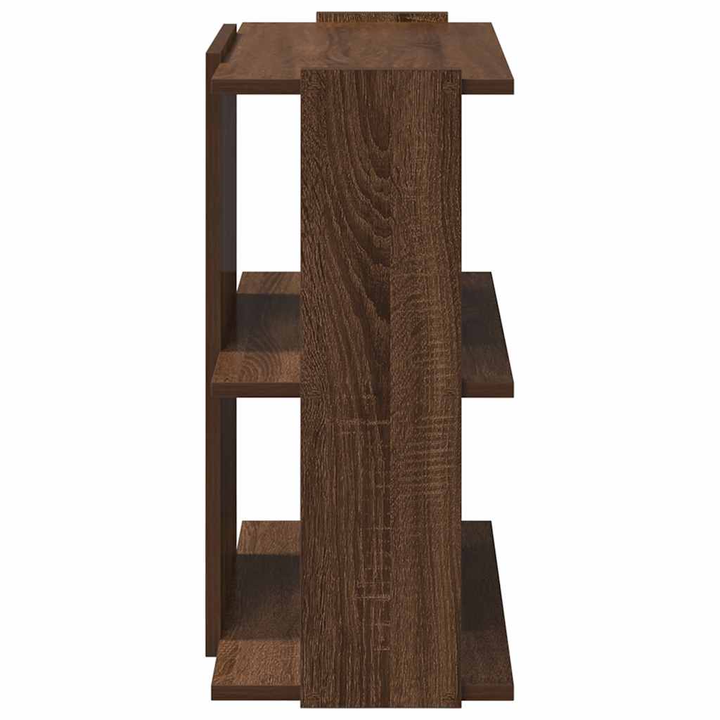 Bookcase 3-Tier Brown Oak 60x30x60 cm Engineered Wood