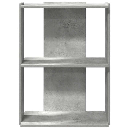 Bookcase 3-Tier Concrete Grey 60x30x80 cm Engineered Wood