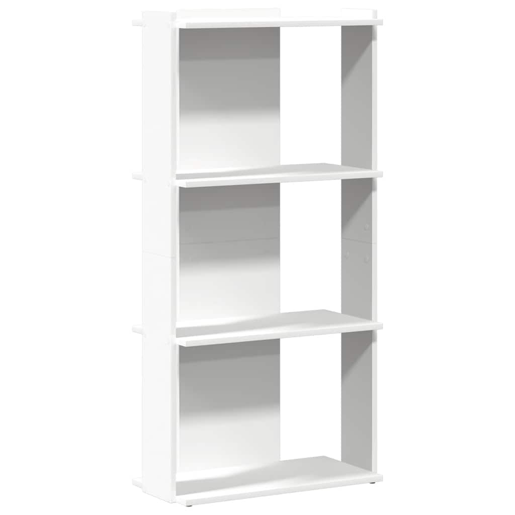 Bookcase 3-Tier White 60x30x120 cm Engineered Wood