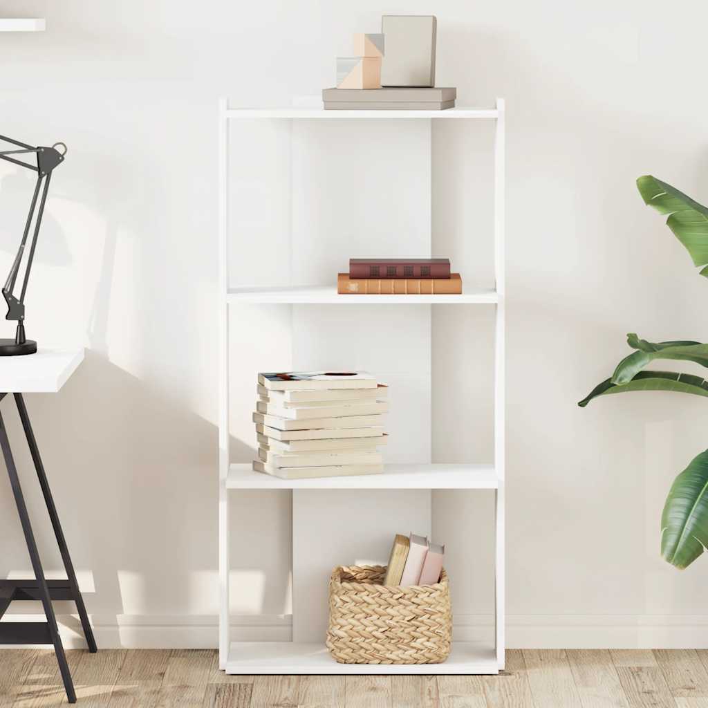 Bookcase 3-Tier White 60x30x120 cm Engineered Wood