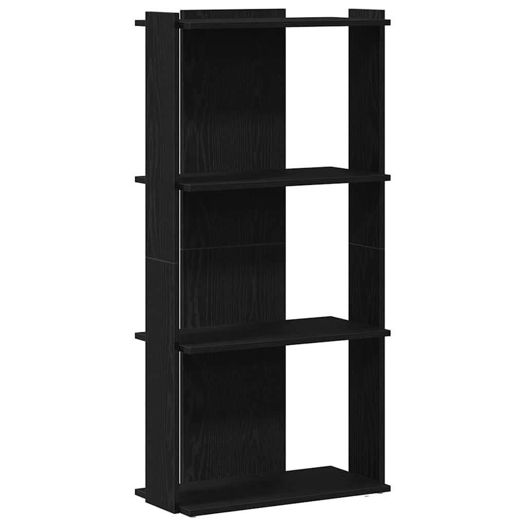 Bookcase 3-Tier Black 60x30x120 cm Engineered Wood