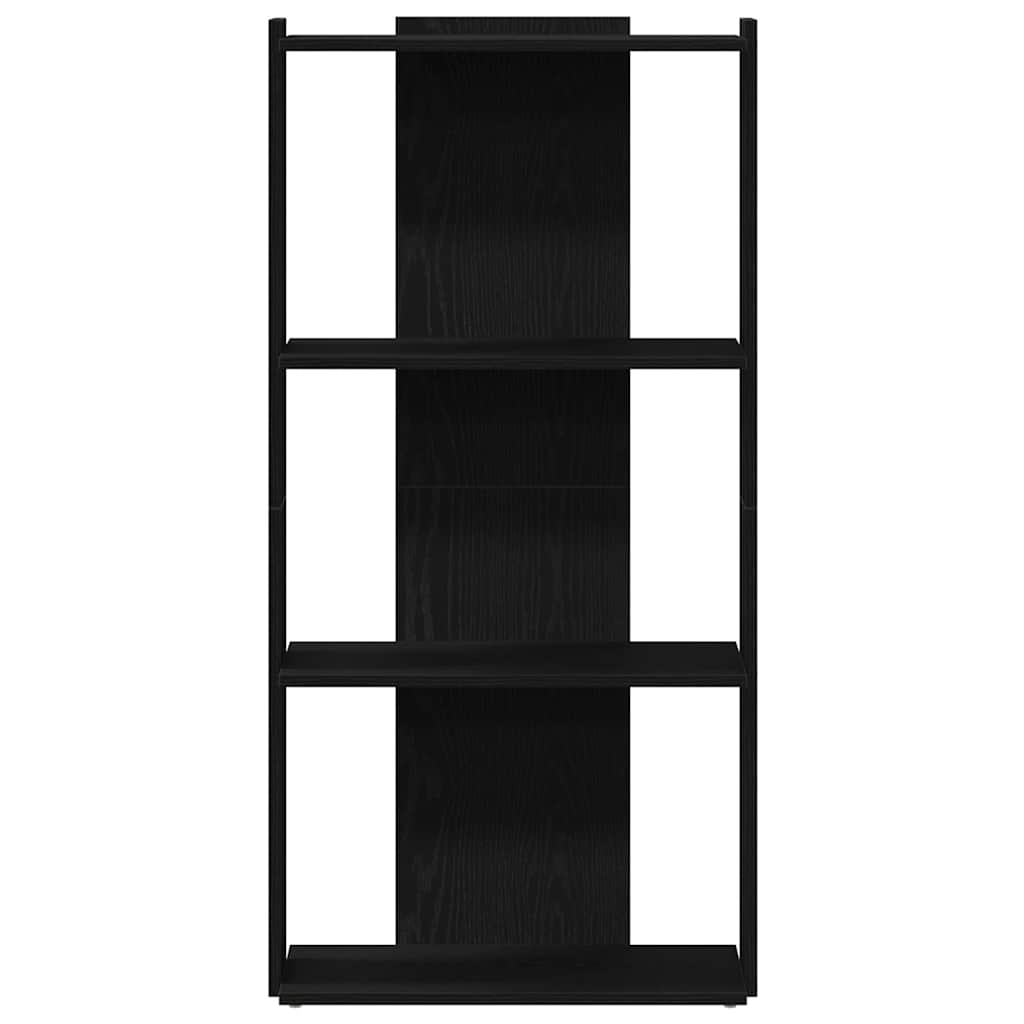 Bookcase 3-Tier Black 60x30x120 cm Engineered Wood