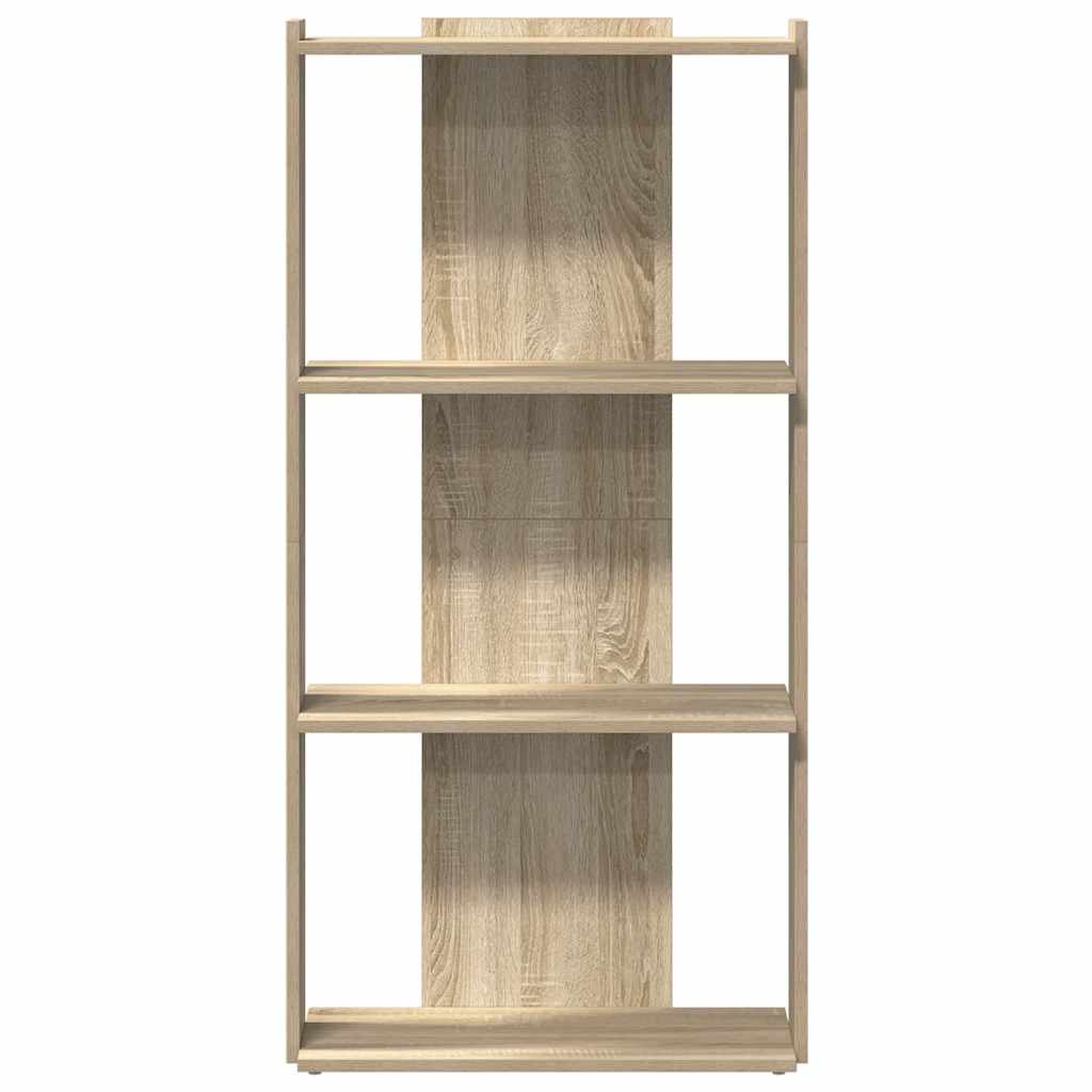 Bookcase 3-Tier Sonoma Oak 60x30x120 cm Engineered Wood