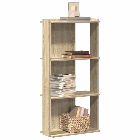 Bookcase 3-Tier Sonoma Oak 60x30x120 cm Engineered Wood