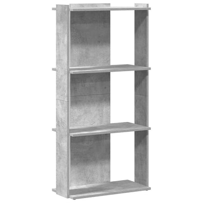 Bookcase 3-Tier Concrete Grey 60x30x120 cm Engineered Wood