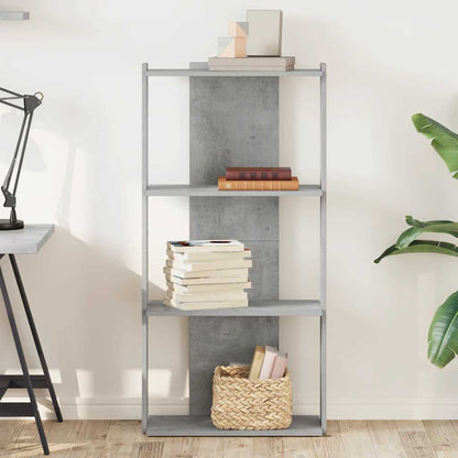 Bookcase 3-Tier Concrete Grey 60x30x120 cm Engineered Wood