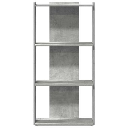 Bookcase 3-Tier Concrete Grey 60x30x120 cm Engineered Wood