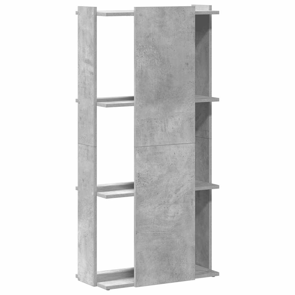 Bookcase 3-Tier Concrete Grey 60x30x120 cm Engineered Wood