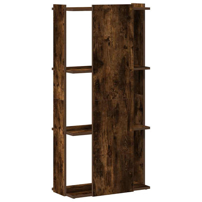 Bookcase 3-Tier Smoked Oak 60x30x120 cm Engineered Wood