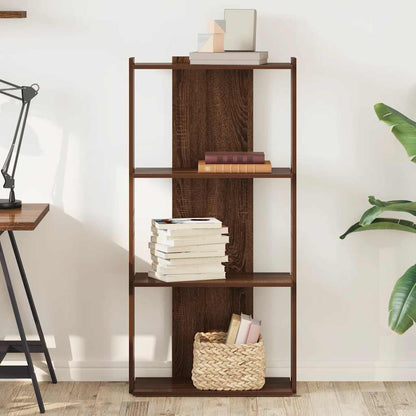 Bookcase 3-Tier Brown Oak 60x30x120 cm Engineered Wood