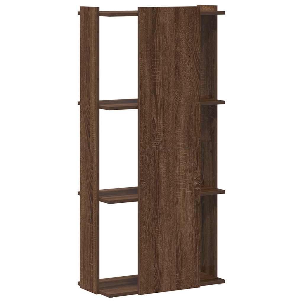 Bookcase 3-Tier Brown Oak 60x30x120 cm Engineered Wood