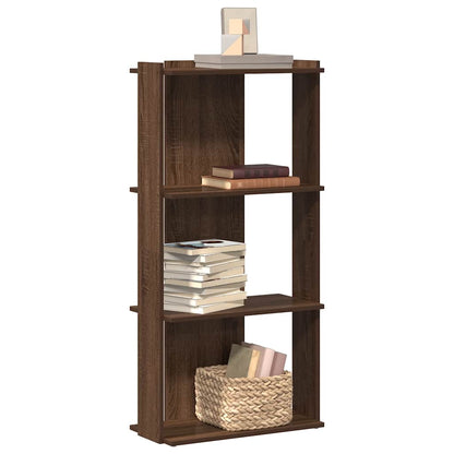 Bookcase 3-Tier Brown Oak 60x30x120 cm Engineered Wood