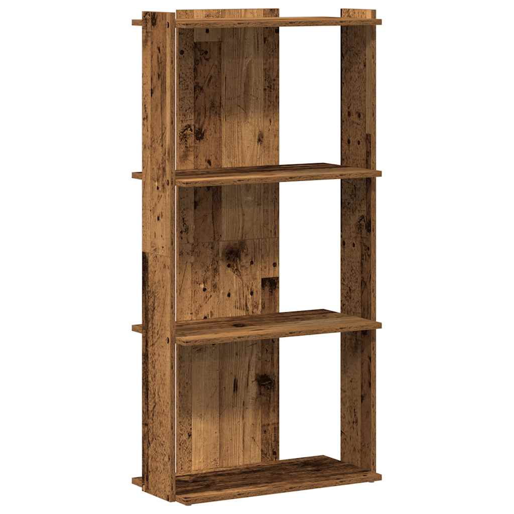 Bookcase 3-Tier Old Wood 60x30x120 cm Engineered Wood