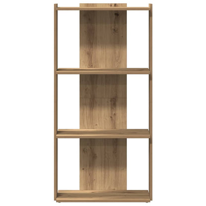 Bookcase 3-Tier Artisan Oak 60x30x120 cm Engineered Wood