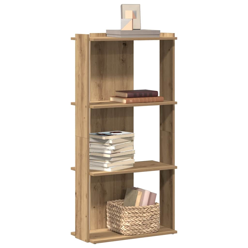 Bookcase 3-Tier Artisan Oak 60x30x120 cm Engineered Wood