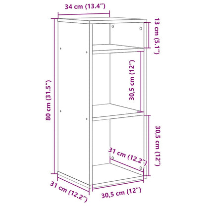 Book Cabinet Brown Oak 34x31x80 cm Engineered Wood