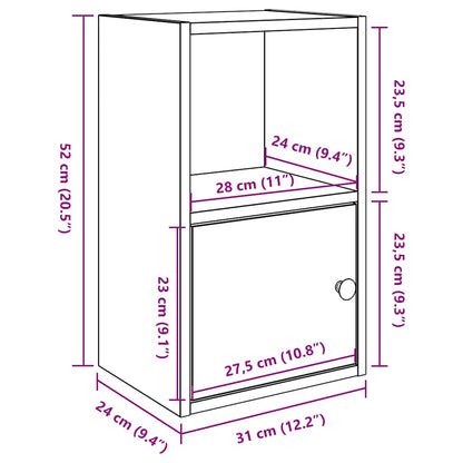 Bookcase Old Wood 31x24x52 cm Engineered Wood