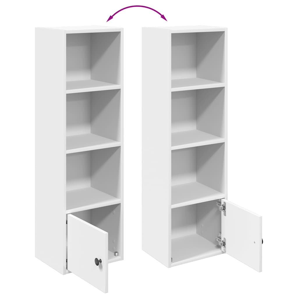 Bookcase White 31x24x102 cm Engineered Wood