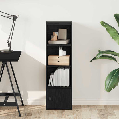 Bookcase Black Oak 31x24x102 cm Engineered Wood