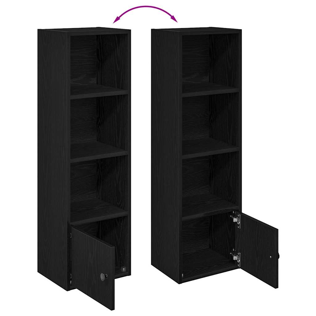 Bookcase Black Oak 31x24x102 cm Engineered Wood