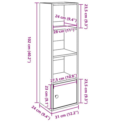 Bookcase Smoked Oak 31x24x102 cm Engineered Wood