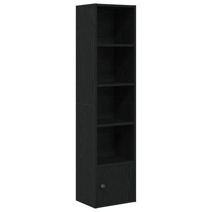 Bookcase Black Oak 31x24x127 cm Engineered Wood