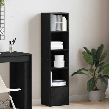 Bookcase Black Oak 31x24x127 cm Engineered Wood