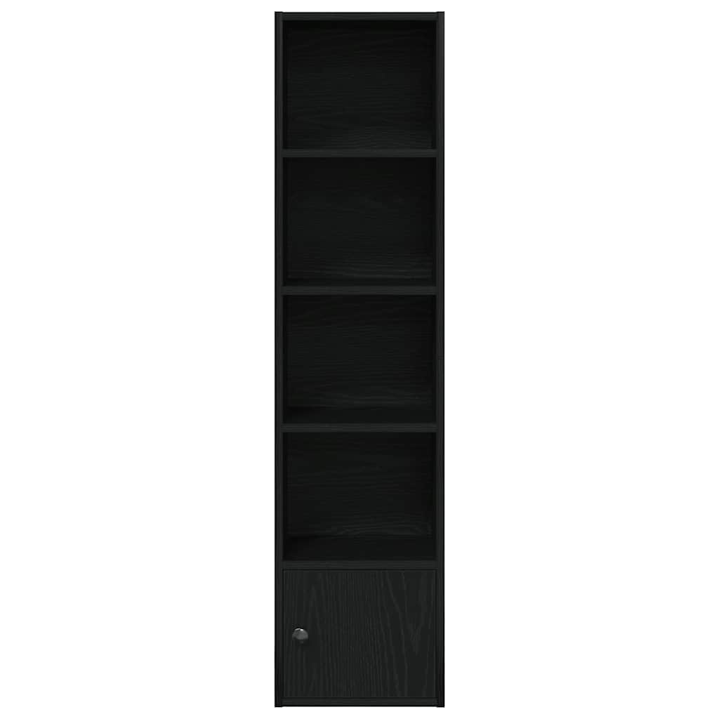 Bookcase Black Oak 31x24x127 cm Engineered Wood