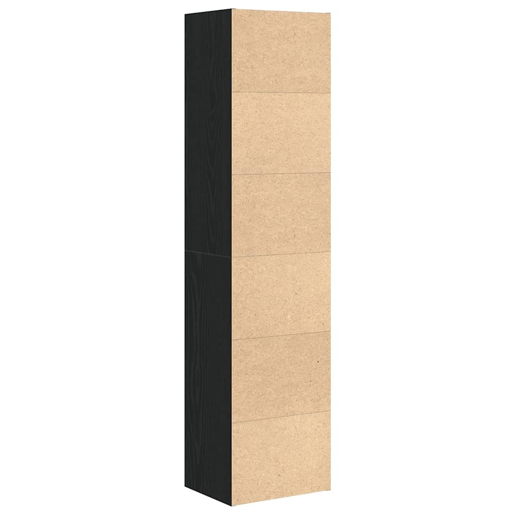 Bookcase Black Oak 31x24x127 cm Engineered Wood