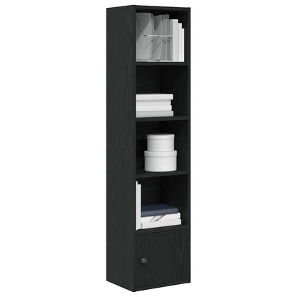 Bookcase Black Oak 31x24x127 cm Engineered Wood