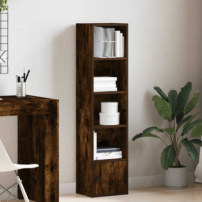 Bookcase Smoked Oak 31x24x127 cm Engineered Wood